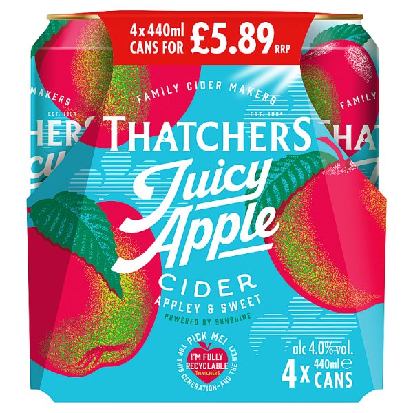 Thatchers Juicy Apple Cider 4 x 440ml (Pack of 6)