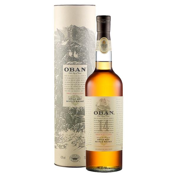 Oban 14 Year Old Single Malt Scotch Whisky 43% vol 70cl Bottle (Pack of 1)