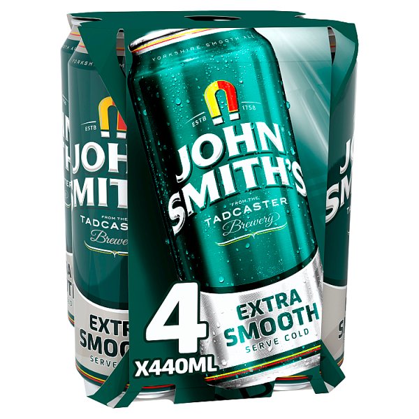 John Smiths Extra Smooth Beer Can 4x440ml (Pack of 6)