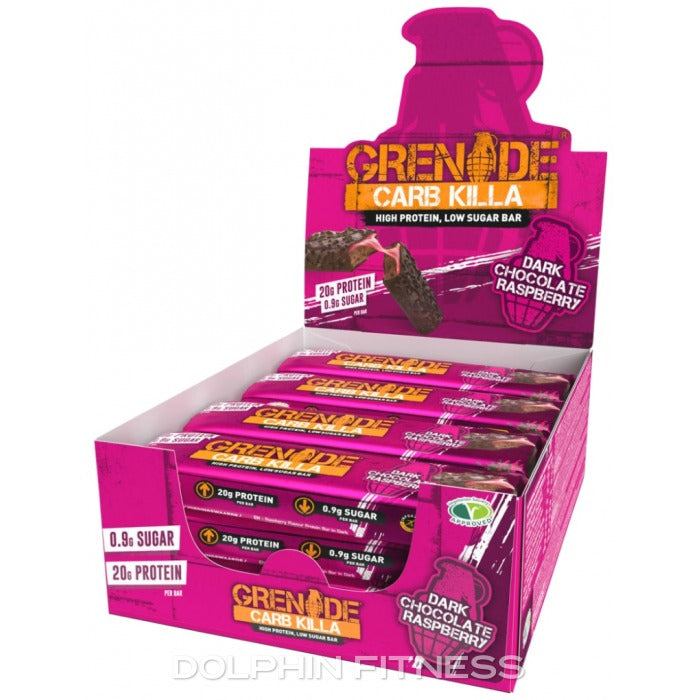 Grenade Dark Chocolate Raspberry Flavour 12 x 60g - Bulkbuydirect