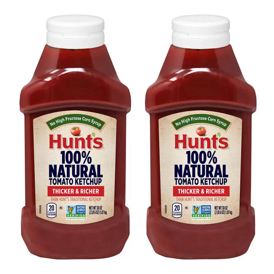 Hunt's 100% Natural Tomato Ketchup, 2 x 1.08kg - Bulkbuydirect