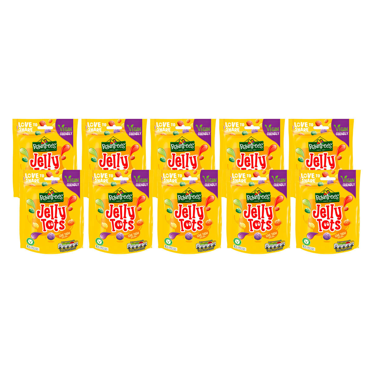 Rowntree's Jelly Tots - 10 Packs of 150g Perfect Treat for Any Occasion