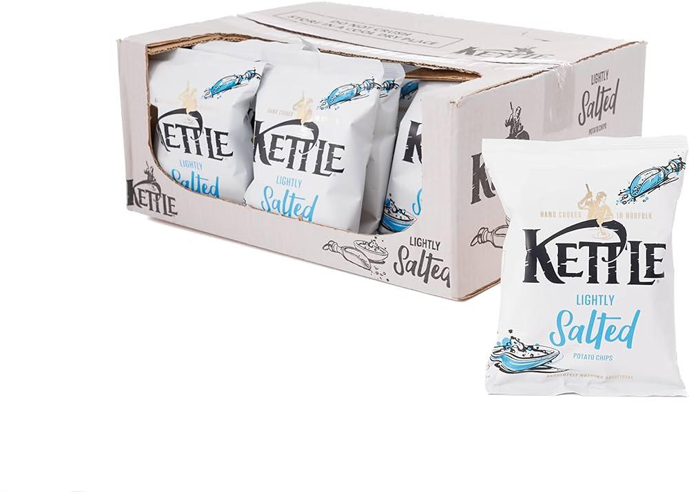 KETTLE® Chips Lightly Salted Crisps 40g, Pack of 18 - Bulkbuydirect