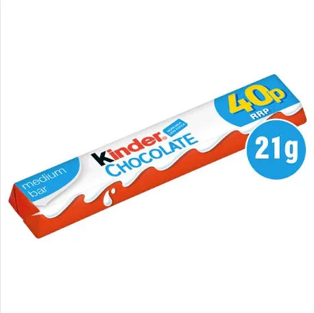 Kinder Chocolate Medium Bar 21g (case of 36 bars) - Bulkbuydirect