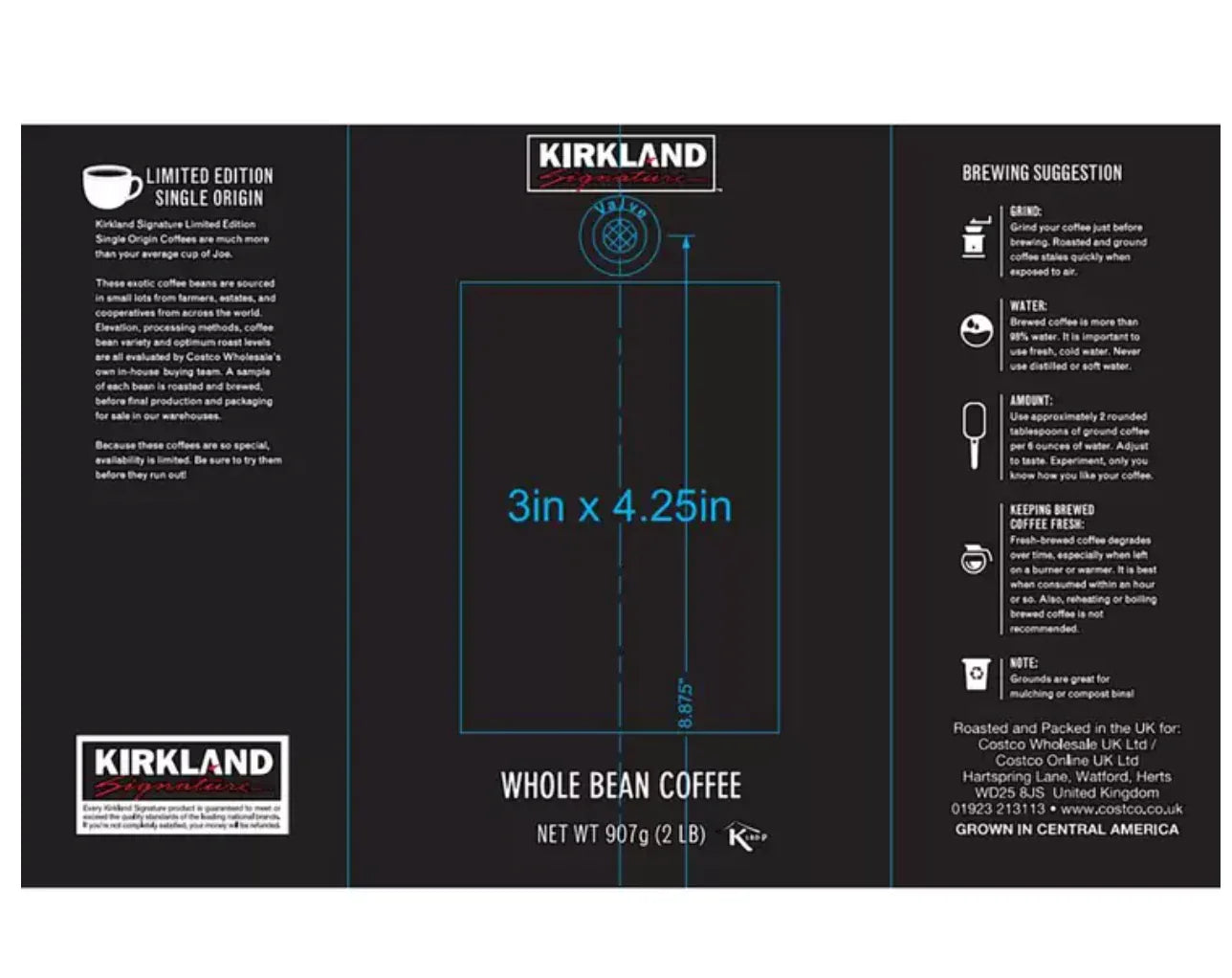 Kirkland Signature Nicaraguan Whole Bean Coffee 907g - Bulkbuydirect