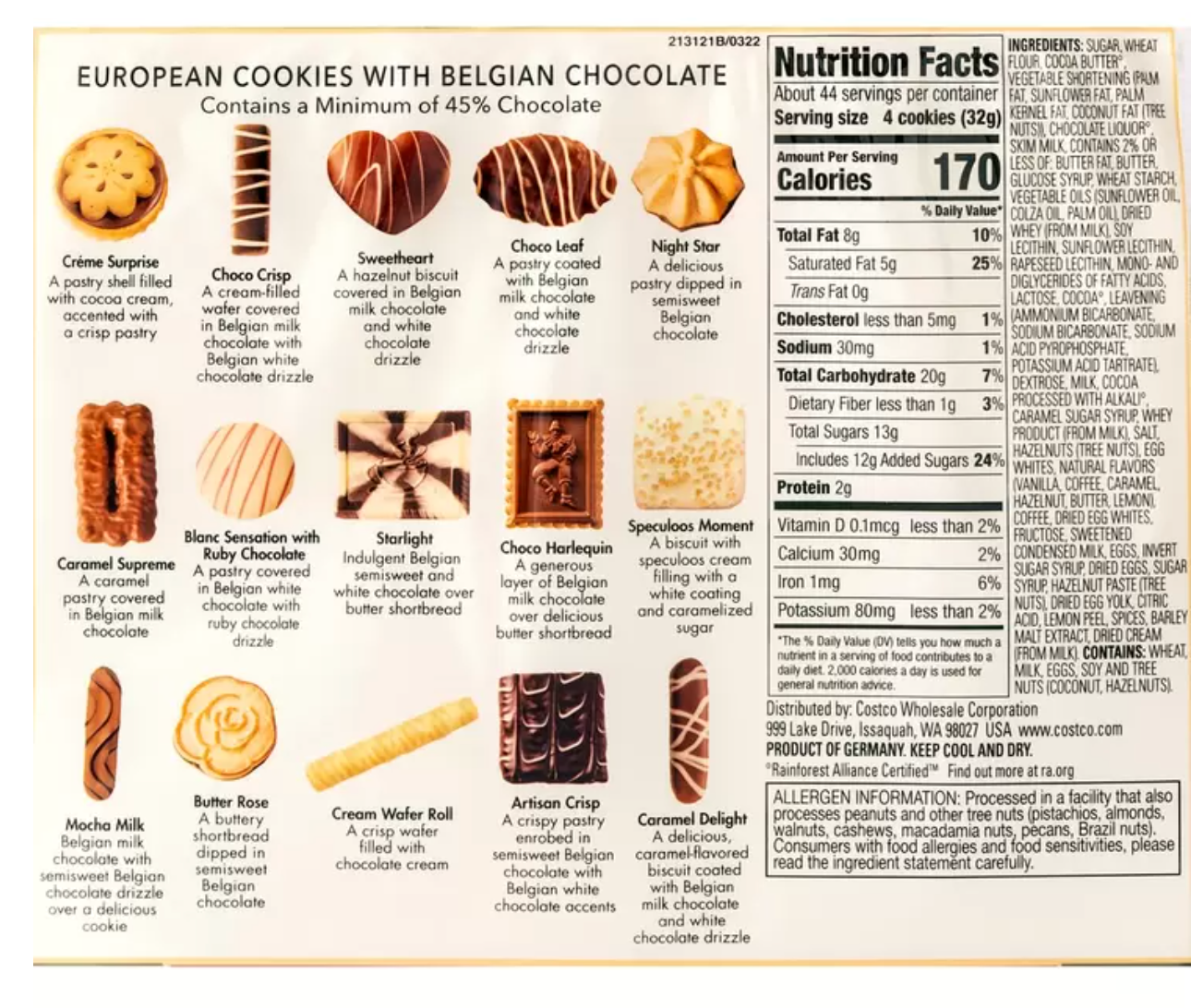 Kirkland Signature European Cookies with Belgian Chocolate 1.4kg - Bulkbuydirect