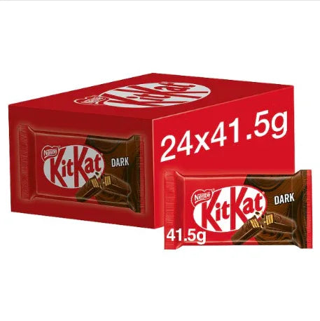 KitKat 4 Finger Dark Chocolate Bar 41.5g (case of 24 bars) - Bulkbuydirect