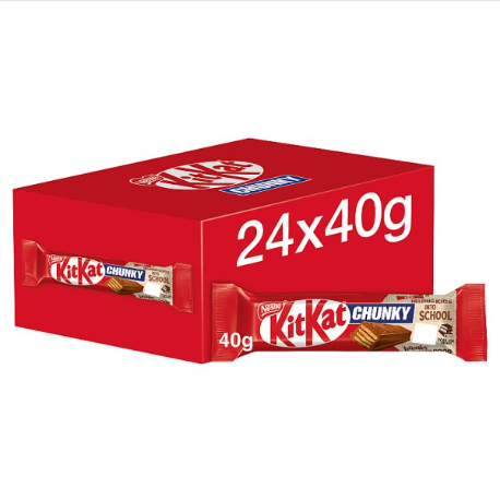 KitKat Chunky Milk Chocolate Bar 40g (case of 24 bars) - Bulkbuydirect