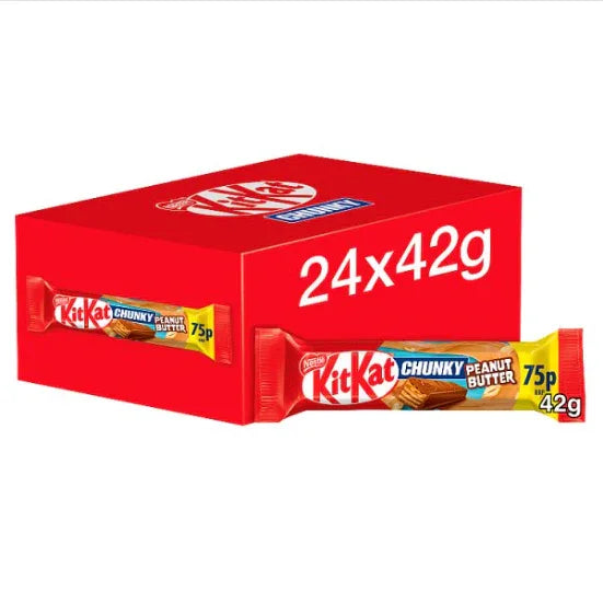 KitKat Chunky Peanut Butter Chocolate Bar 42g (case of 24 bars) - Bulkbuydirect