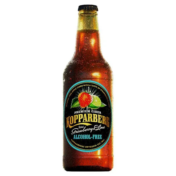 Kopparberg Alcohol-Free Premium Cider with Strawberry & Lime 500ml (Pack of 8) - Bulkbuydirect