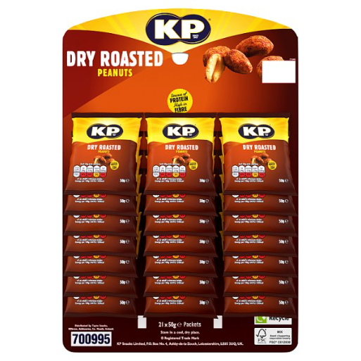 KP Dry Roasted Peanuts 50g (Pubcard) - Bulkbuydirect