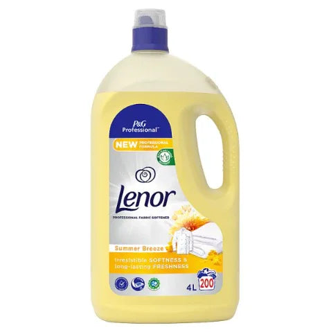 Lenor Professional Fabric Conditioner, 200 Washes, 4L, Summer Breeze (2 x 4L) - Bulkbuydirect