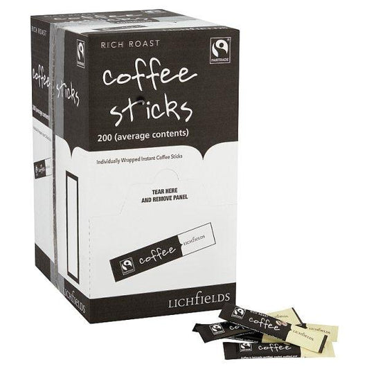 Lichfields Fairtrade Rich Roast Coffee Sticks 400g (200 x 2g) (Pack of 1) - Bulkbuydirect
