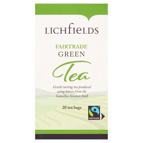Lichfields Fairtrade Green Tea 20 Tea Bags 40g (Pack of 1) - Bulkbuydirect