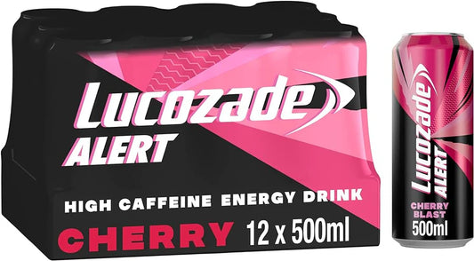 Lucozade Alert Cherry Blast, PMP £1, 12x500ml - Bulkbuydirect