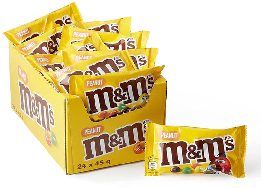 M&M's Peanut Chocolate Bag 45g (case of 24) - Bulkbuydirect