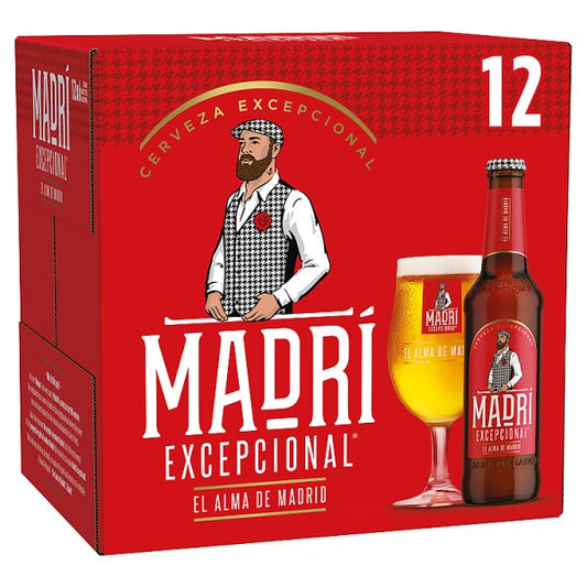 Madri Excepcional Premium Lager Beer 12 x 330ml Bottle (Pack of 1) - Bulkbuydirect