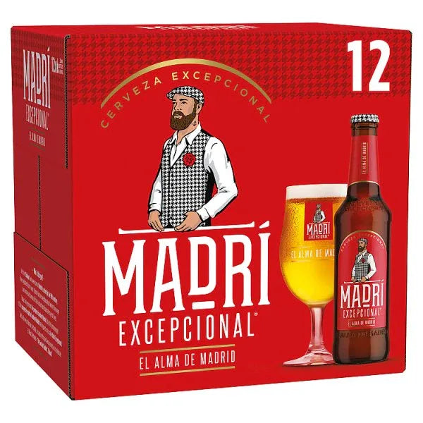 Madri Excepcional Premium Lager Beer 12 x 330ml Bottle (Pack of 1) - Bulkbuydirect