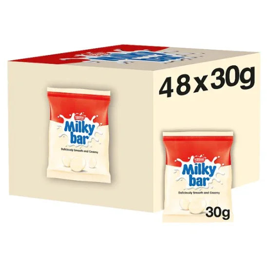 Milkybar Buttons White Chocolate Bag 30g (case of 48) - Bulkbuydirect