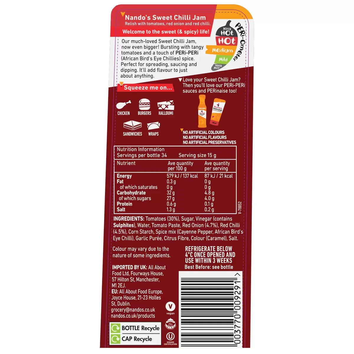 Nando's Sweet Chilli Jam, 2 x 510g - Bulkbuydirect