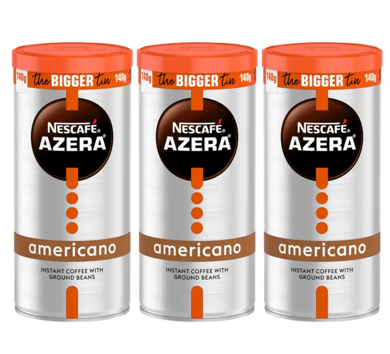 Nescafé Azera Americano Coffee with Ground Beans, 3 x 140g - Bulkbuydirect