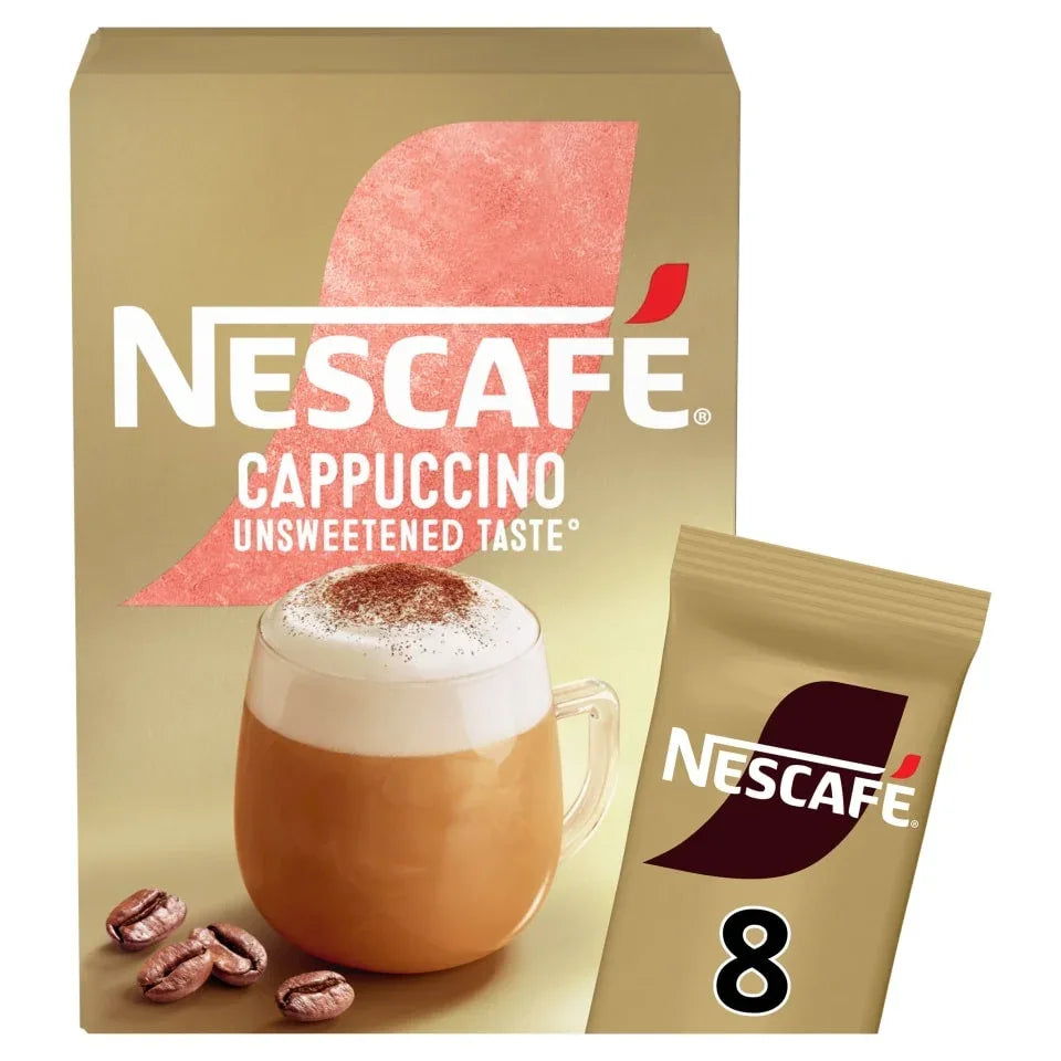 Nescafe Cappuccino Unsweetened Instant Coffee 8 x 14.2g Sachets (Pack of 6) - Bulkbuydirect