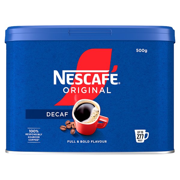 NESCAFE Original Decaf Instant Coffee 500g Tin (Pack of 1) - Bulkbuydirect