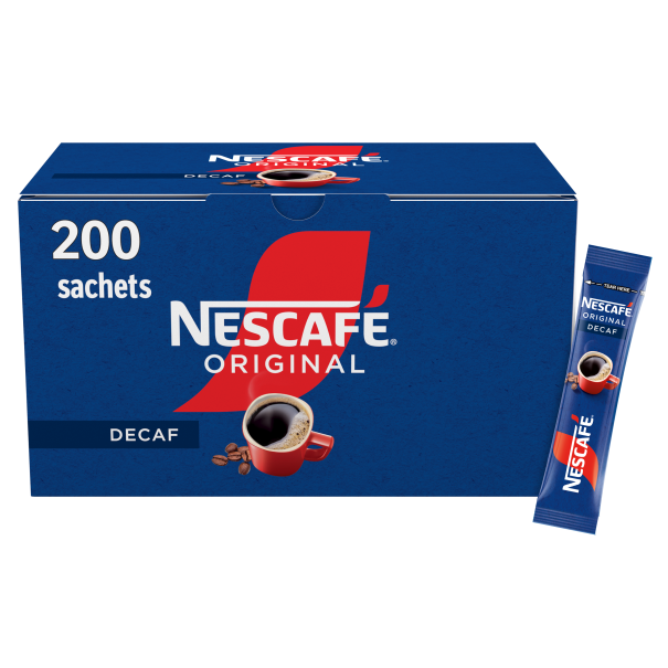 NESCAFE Original Decaf Instant Coffee Sachets - 200 x 1.8g Sticks (Pack of 1) - Bulkbuydirect
