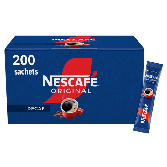 NESCAFE Original Decaf Instant Coffee Sachets - 200 x 1.8g Sticks (Pack of 1) - Bulkbuydirect