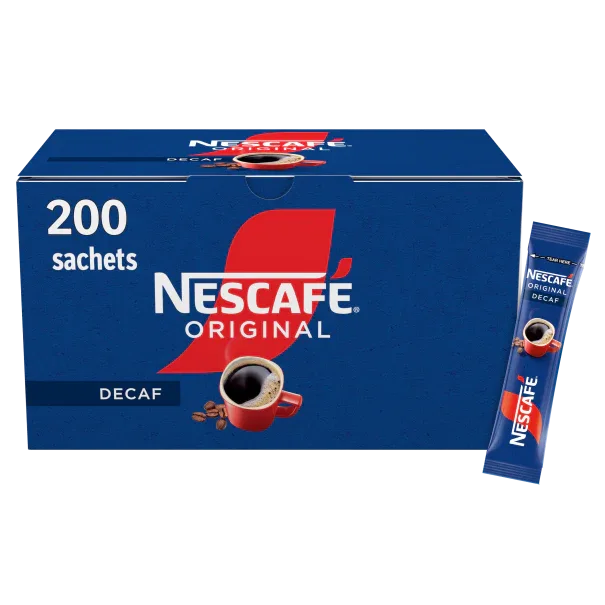 NESCAFE Original Decaf Instant Coffee Sachets - 200 x 1.8g Sticks (Pack of 1) - Bulkbuydirect