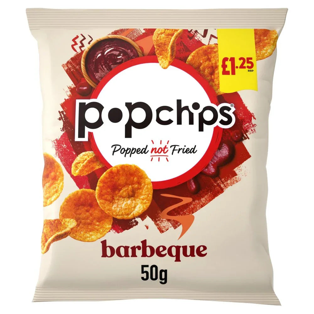 popchips Barbeque Crisps 50g, Pack of 16 PM£1.35 - Bulkbuydirect