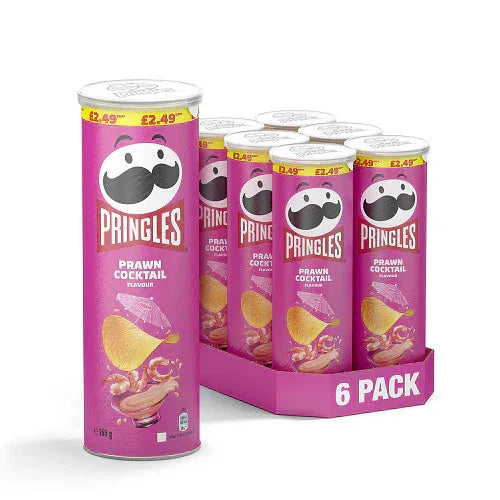 Pringles Prawn Cocktail 165g, PM £2.99, Pack of 6 - Bulkbuydirect