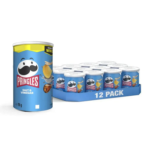 Pringles Salt & Vinegar 70g, PM £1.25, Pack of 12 - Bulkbuydirect