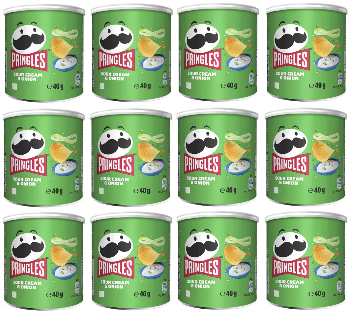 Pringles Sour Cream & Onion 40g, Pack of 12 - Bulkbuydirect