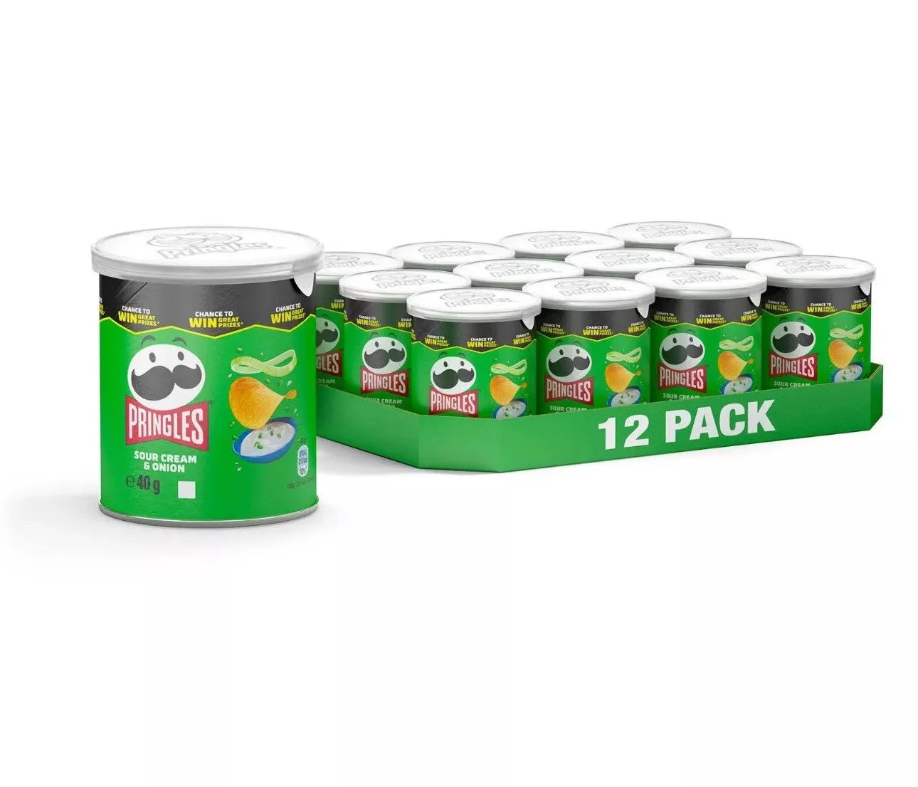 Pringles Sour Cream & Onion 70g, PM £1.25, Pack of 12 - Bulkbuydirect