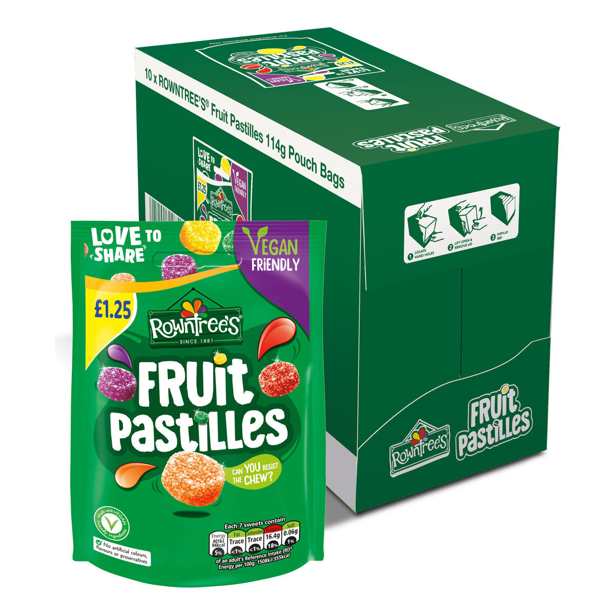 Rowntree's Fruit Pastilles - 10 x 114g - Bulkbuydirect