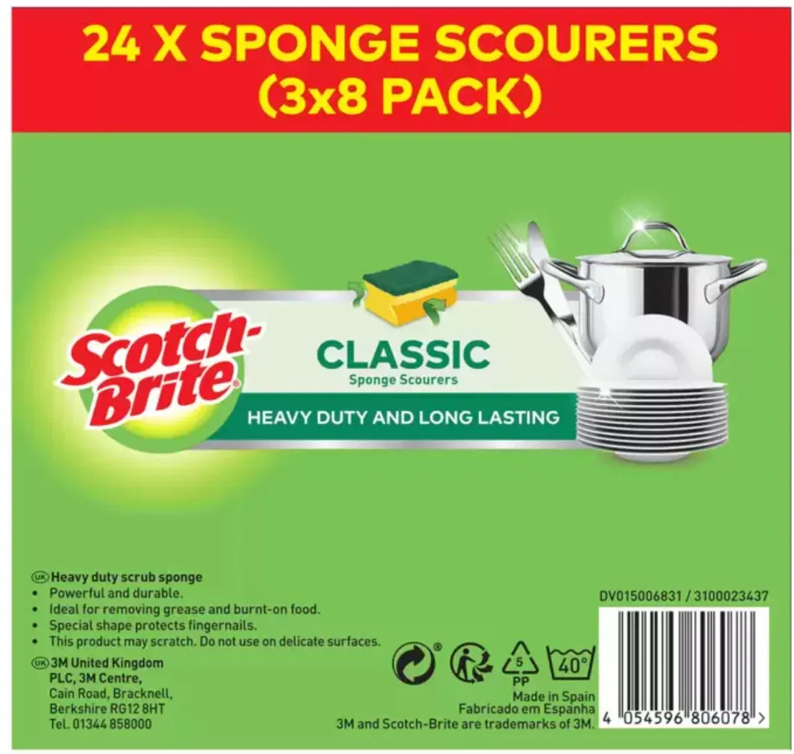 Scotch-Brite Scourer 24 Pack: Powerful Cleaning for Every Task - Bulkbuydirect