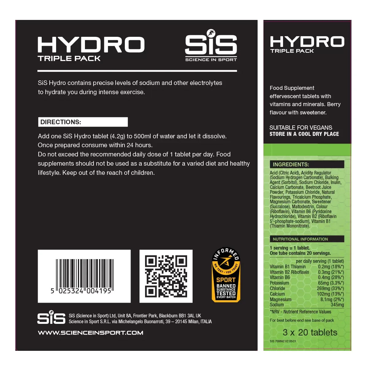 SIS GO Hydro Berry Electrolyte Tablets, 3 x 20 Pack - Bulkbuydirect