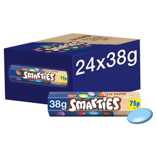 Smarties Milk Chocolate Tube 38g (case of 24) PM75p - Bulkbuydirect