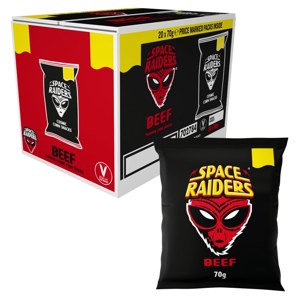 Space Raiders Beef Crisps 70g (case of 20) - Bulkbuydirect