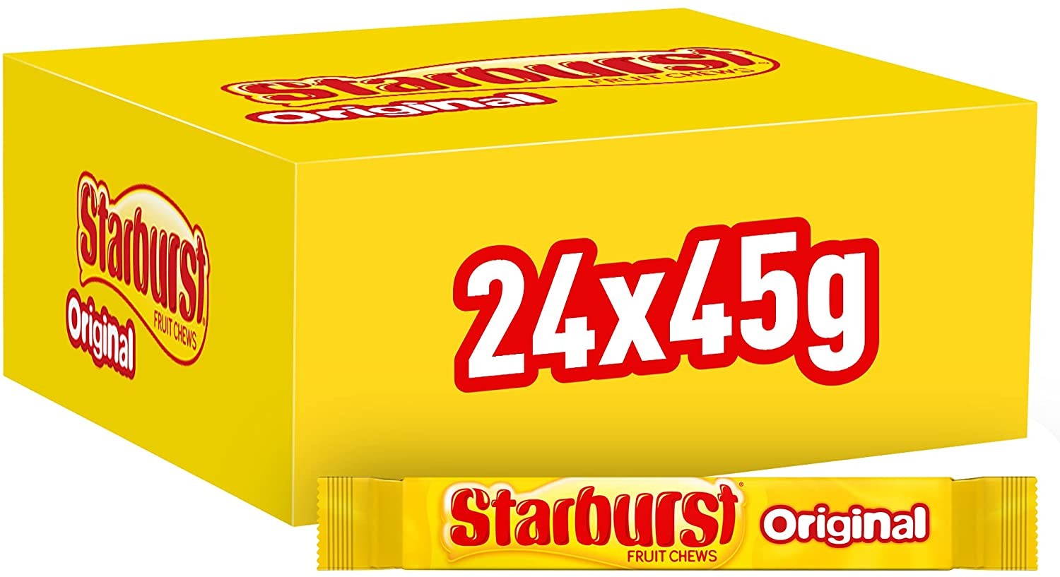 Starburst Original Fruit Chews Sweets 45g (case of 24) - Bulkbuydirect
