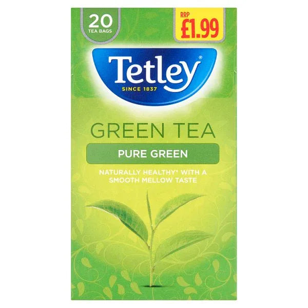 Tetley Pure Green 20 Green Tea 40g (Pack of 4) - Bulkbuydirect