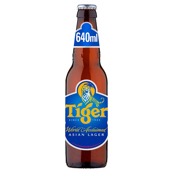 Tiger Asian Lager Beer Bottle 640ml (Pack of 12) - Bulkbuydirect