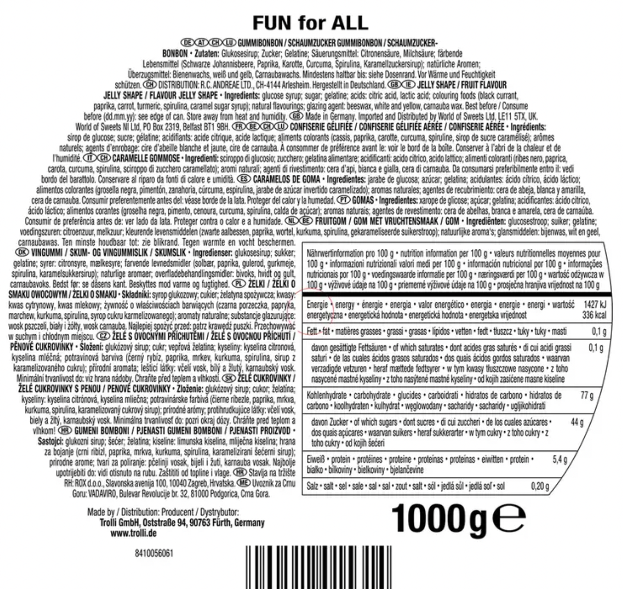 Trolli Fun for All Sweet Mix, 1kg: A Colourful Array of Delightful Candies - Bulkbuydirect