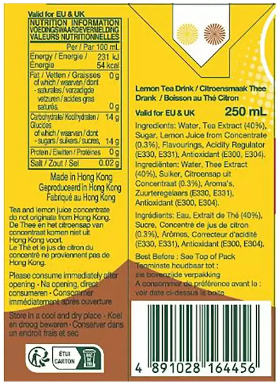 Vita Lemon Tea, 4 x 6 x 250ml: Refreshing Citrus Harmony Multipack - Bulkbuydirect