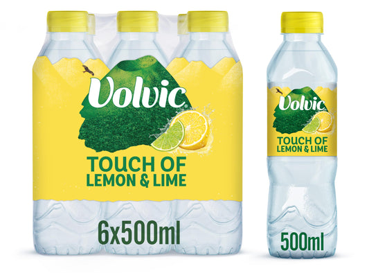Volvic Touch of Fruit Lemon & Lime Original 500ml  (12 Pack) - Bulkbuydirect
