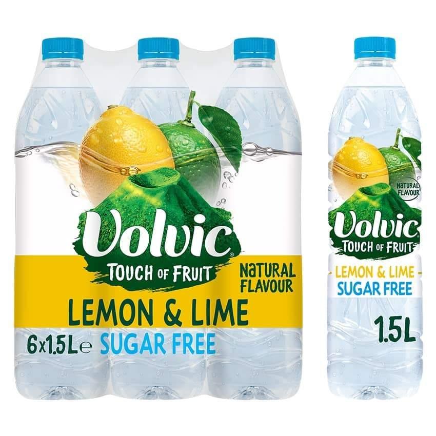 Volvic Touch of Fruit Lemon & Lime Sugar Free 1.5L (6 Pack) - Bulkbuydirect
