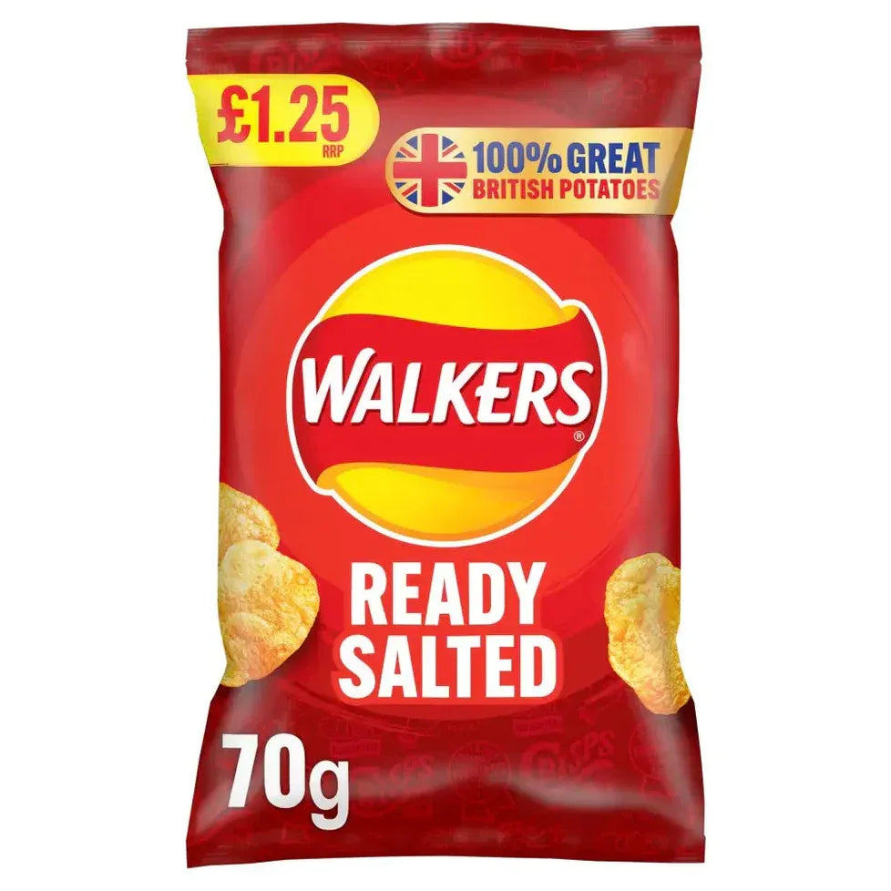 Walkers Crisps Ready Salted 18x70g PM1.25 - Bulkbuydirect
