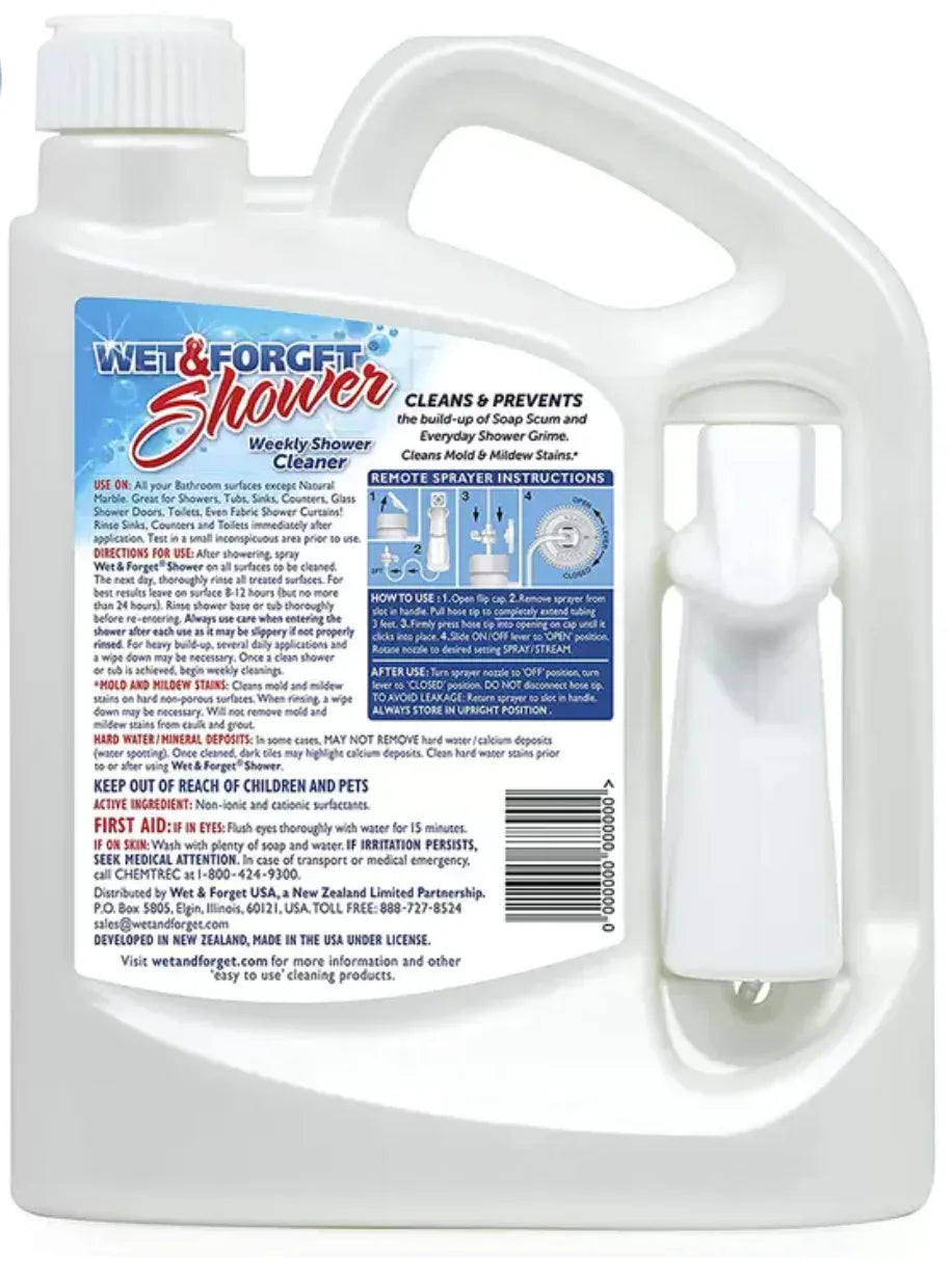 Wet & Forget Shower Cleaner Spray, 2 Litre Bottle - Bulkbuydirect