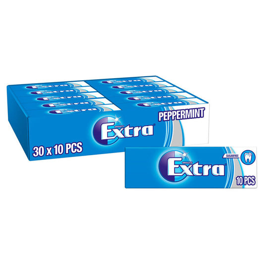 Wrigley's Extra Peppermint Chewing Gum 30 Packs x 10 Pieces - Bulkbuydirect